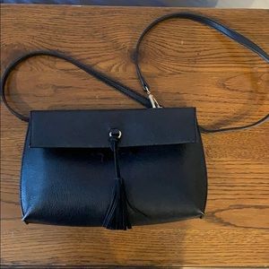 Anthropologie black leather cross body / clutch